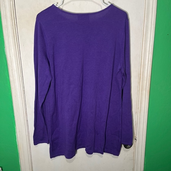 Bob Mackie Purple Embellished Sweater - Picture 3 of 7